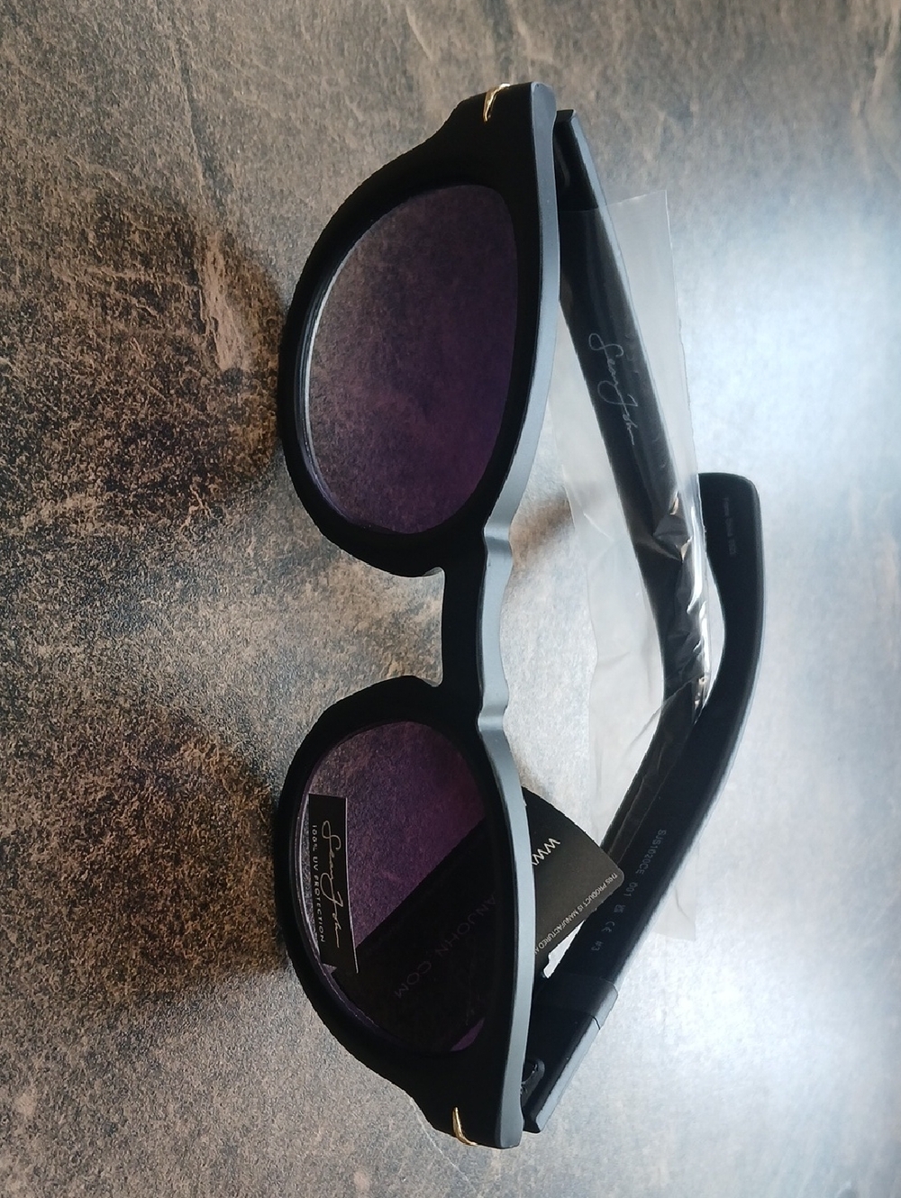Sean John Black Sunglasses with Purple Lenses